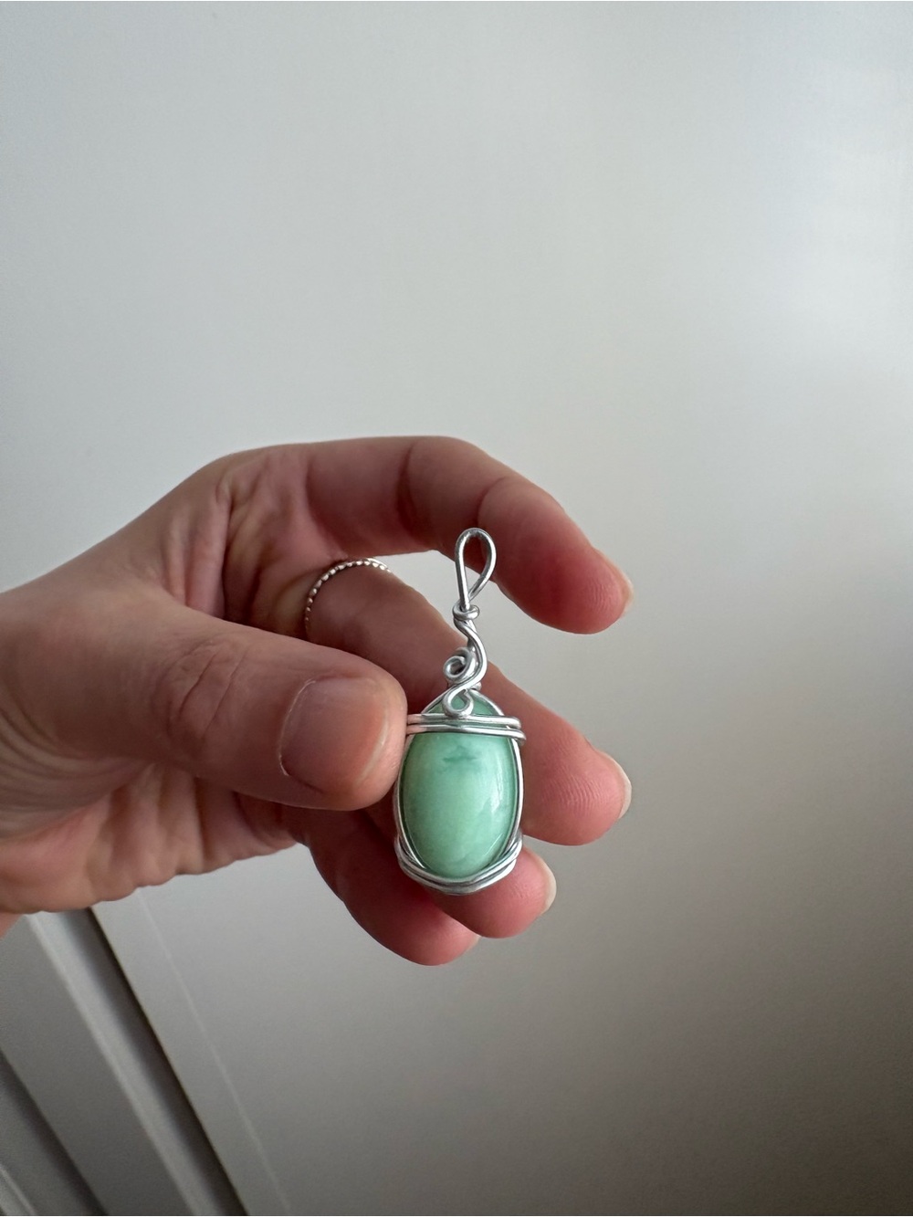 Aqua Blue-Green Stone Pendant